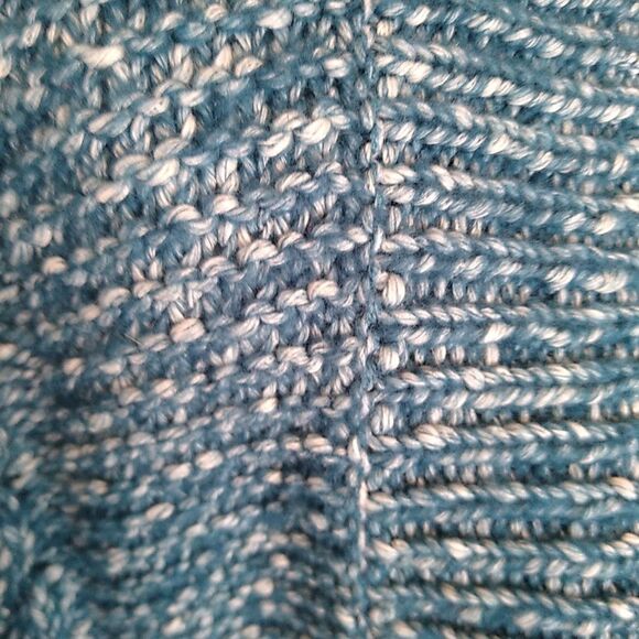 CABI Astral Chunky Cardigan Sweater Oversize Boxy Cable Knit Blue/White Marled M - Picture 7 of 12